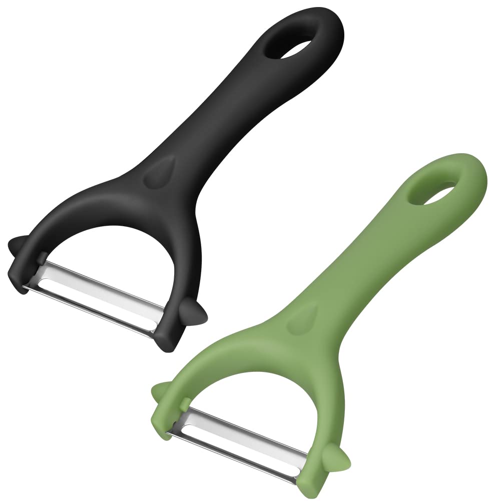 auauy 2 pcs Éplucheur universel, econome legumes inox eplucheur legumes manuel eplucheur pomme de terre poignée ergonomique, couteau eplucheur cuisine pour légumes fruits (noir+vert) auauy 2 pcs Éplucheur universel, econome legumes inox eplucheur legumes manuel eplucheur pomme de terre poignée ergonomique, couteau eplucheur cuisine pour légumes fruits (noir+vert)