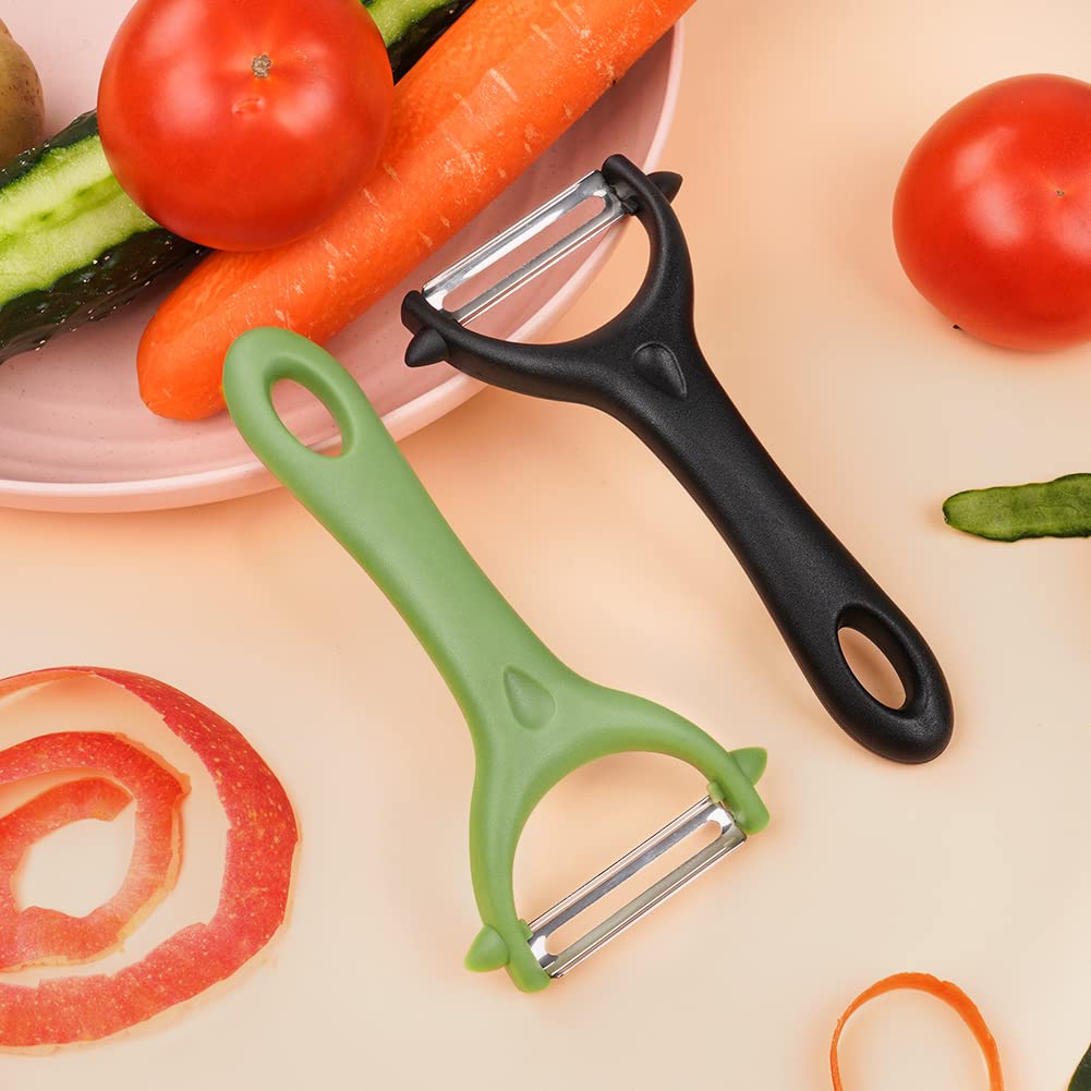 auauy 2 pcs Éplucheur universel, econome legumes inox eplucheur legumes manuel eplucheur pomme de terre poignée ergonomique, couteau eplucheur cuisine pour légumes fruits (noir+vert) auauy 2 pcs Éplucheur universel, econome legumes inox eplucheur legumes manuel eplucheur pomme de terre poignée ergonomique, couteau eplucheur cuisine pour légumes fruits (noir+vert)