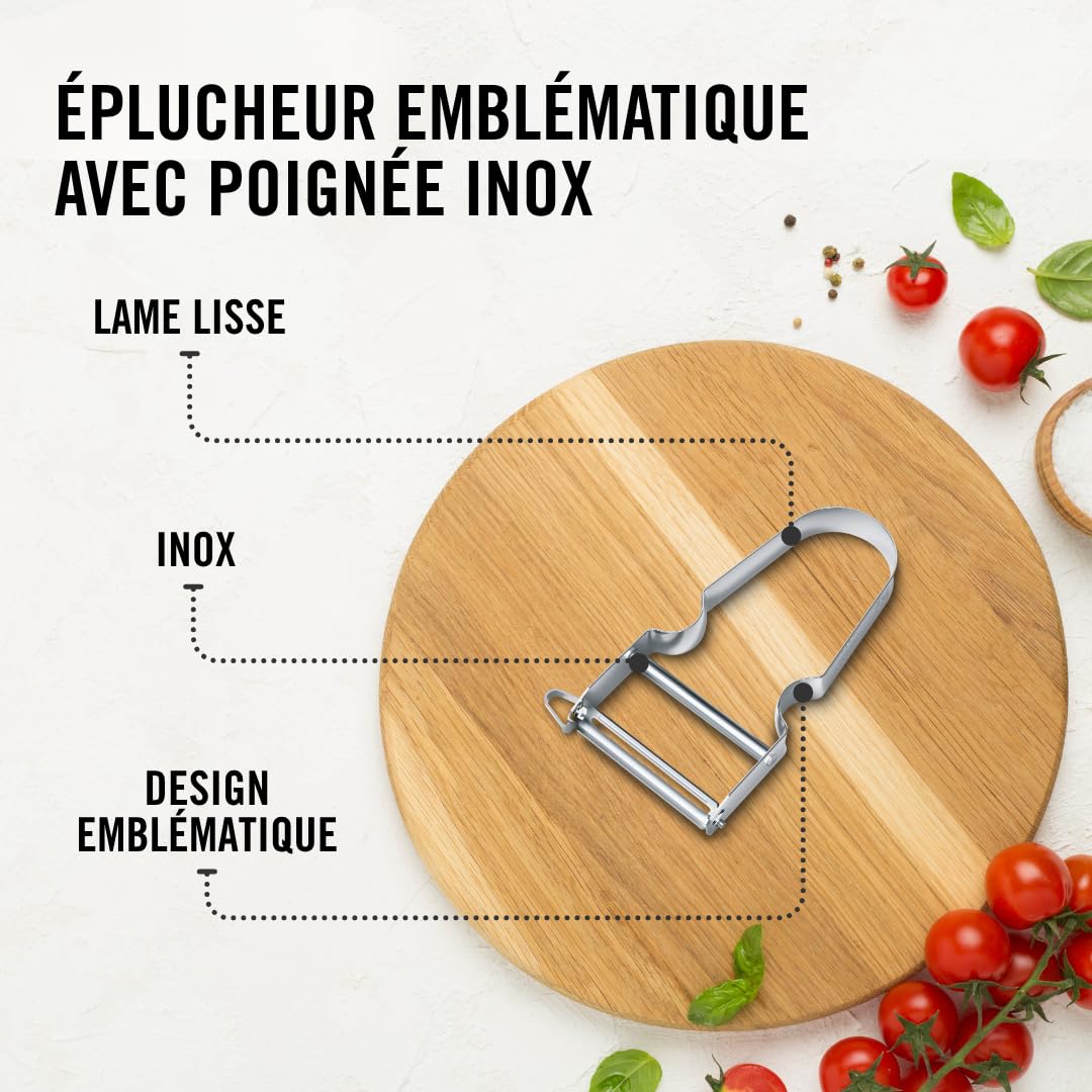 victorinox Éplucheur star, Éplucheur de pommes de terre, double tranchant avec lame pendulaire, extra tranchant, manche métal, swiss made victorinox Éplucheur star, Éplucheur de pommes de terre, double tranchant avec lame pendulaire, extra tranchant, manche métal, swiss made