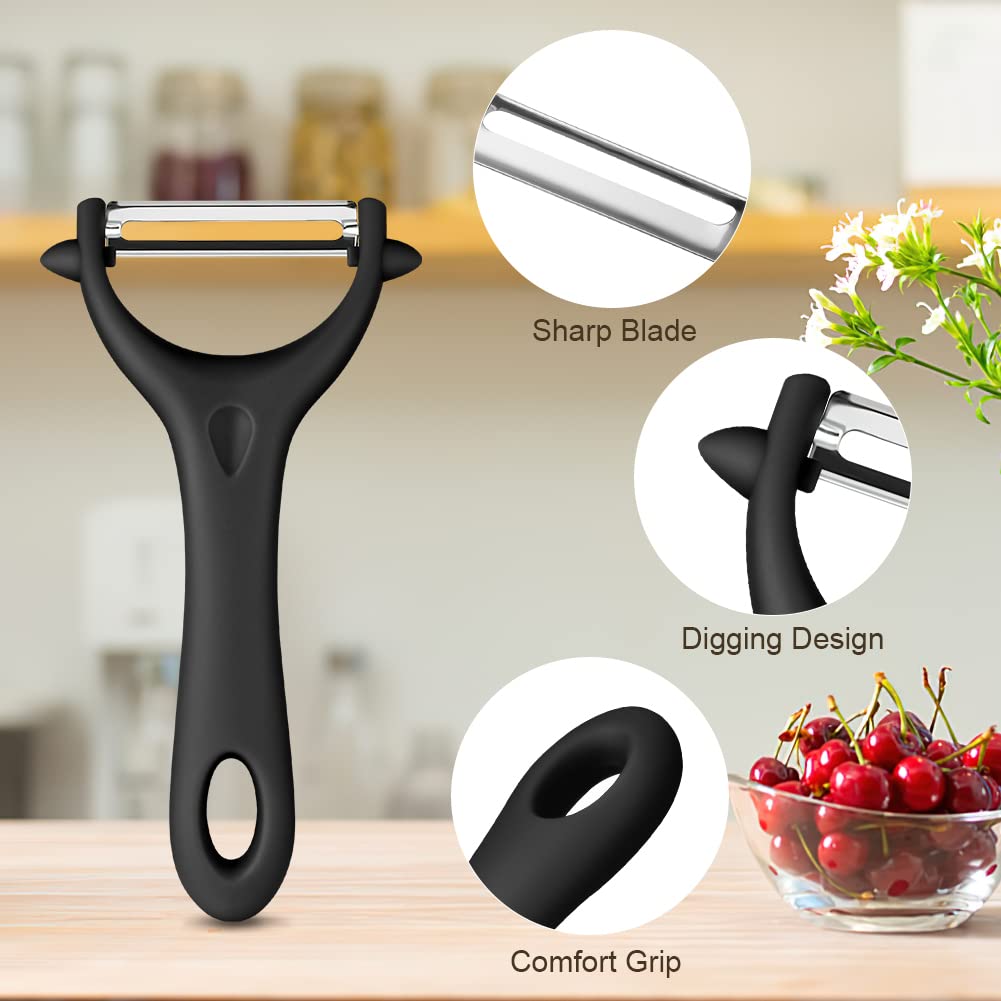 auauy 2 pcs Éplucheur universel, econome legumes inox eplucheur legumes manuel eplucheur pomme de terre poignée ergonomique, couteau eplucheur cuisine pour légumes fruits (noir+vert) auauy 2 pcs Éplucheur universel, econome legumes inox eplucheur legumes manuel eplucheur pomme de terre poignée ergonomique, couteau eplucheur cuisine pour légumes fruits (noir+vert)