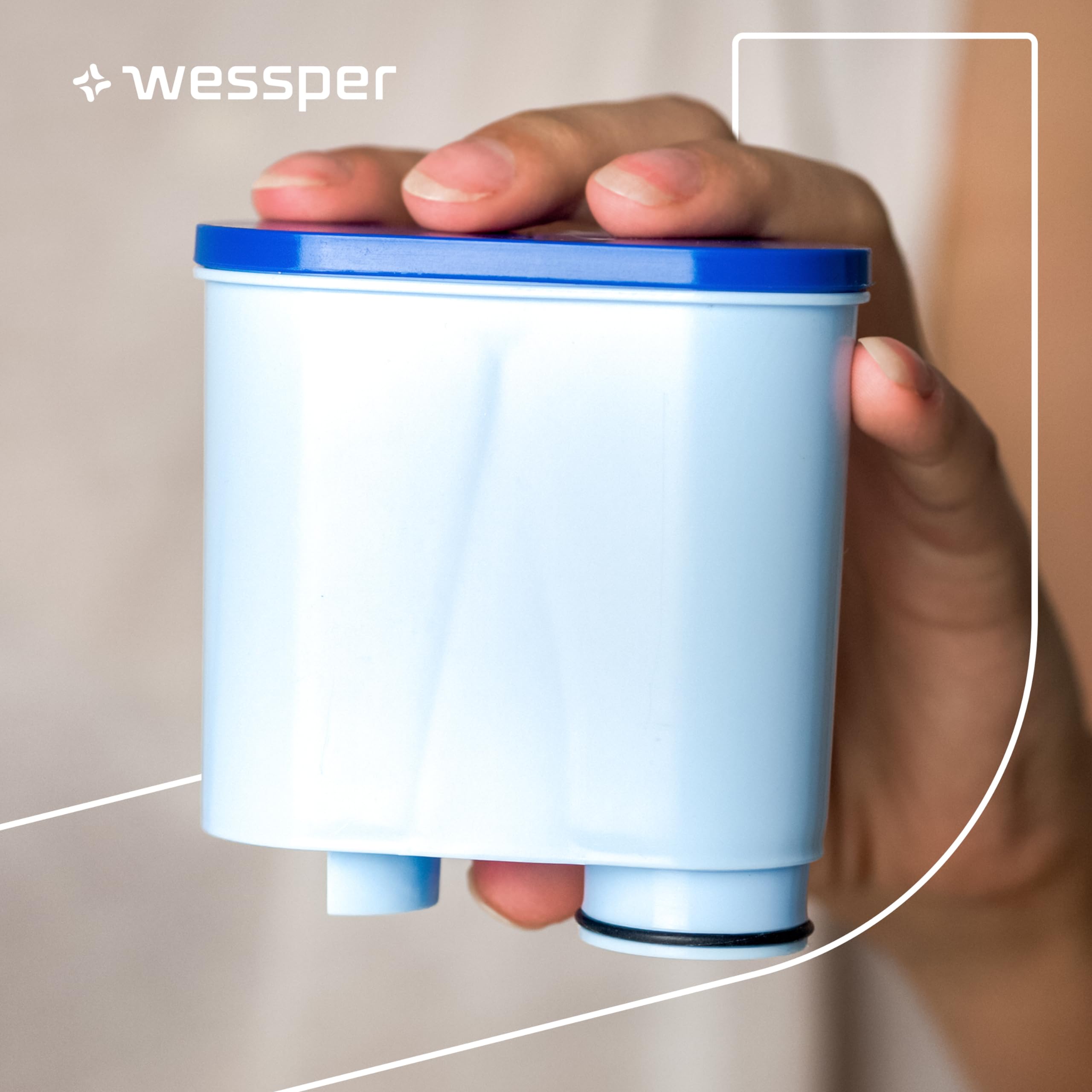 wessper cartouche filtrante aquaclean compatible avec philips et saeco machine à café, filtre à eau avec charbon actif 2 pièces, bleu wessper cartouche filtrante aquaclean compatible avec philips et saeco machine à café, filtre à eau avec charbon actif 2 pièces, bleu