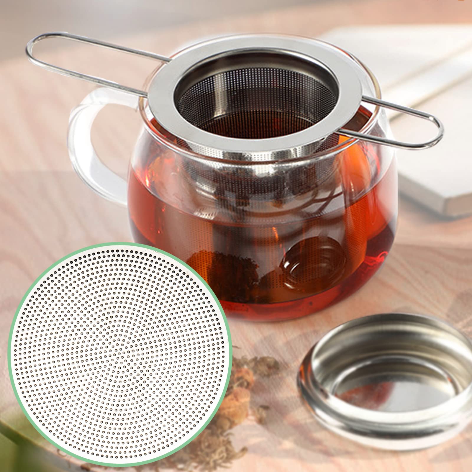 filtre à thé, 304 filtre the en acier inoxydable infuseur à thé avec poignée pliable et couvercle pour tasses et théières de différentes tailles (a 2pcs) filtre à thé, 304 filtre the en acier inoxydable infuseur à thé avec poignée pliable et couvercle pour tasses et théières de différentes tailles (a 2pcs)