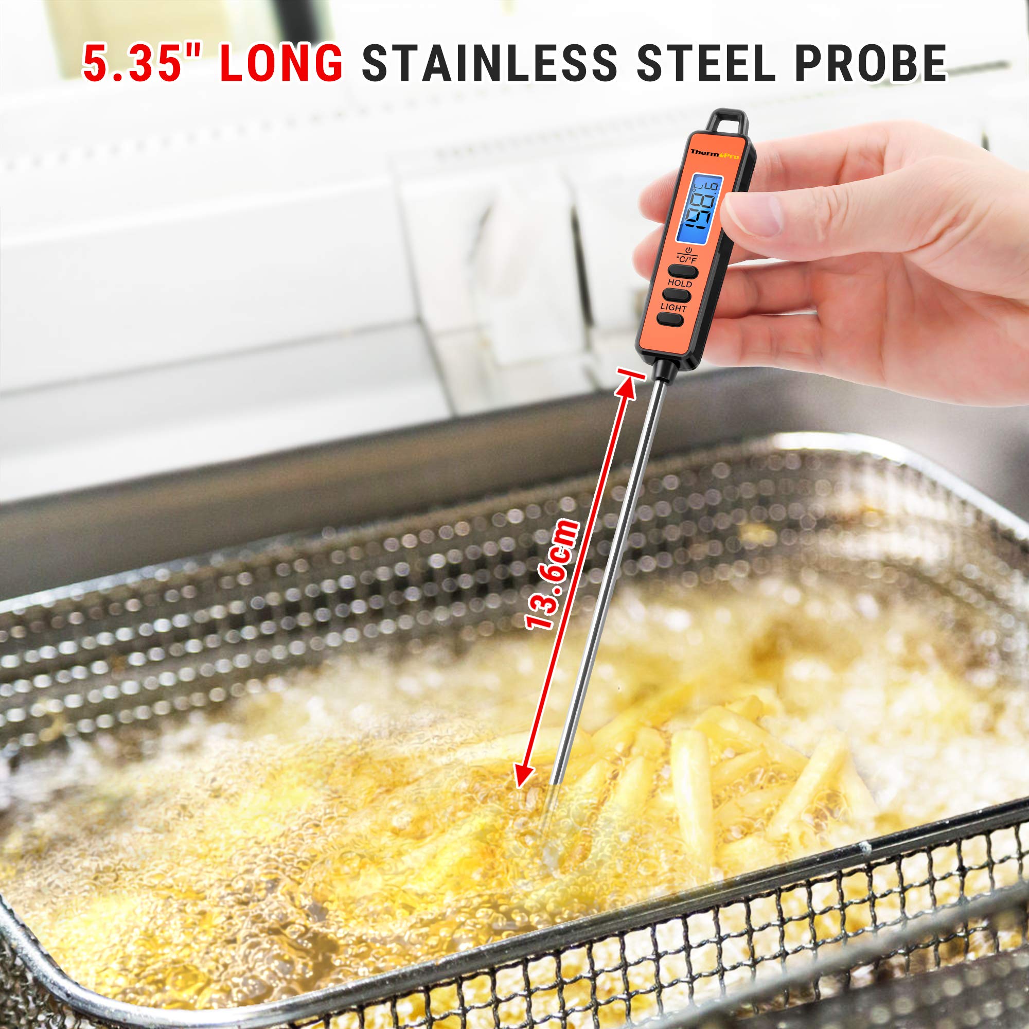 thermopro tp01s thermometre cuisine à lecture instantané avec longue sonde de cuisson thermometre patisserie numérique pour boissons chaudes termometre cuison avec Écran lcd avec rétroéclairage thermopro tp01s thermometre cuisine à lecture instantané avec longue sonde de cuisson thermometre patisserie numérique pour boissons chaudes termometre cuison avec Écran lcd avec rétroéclairage