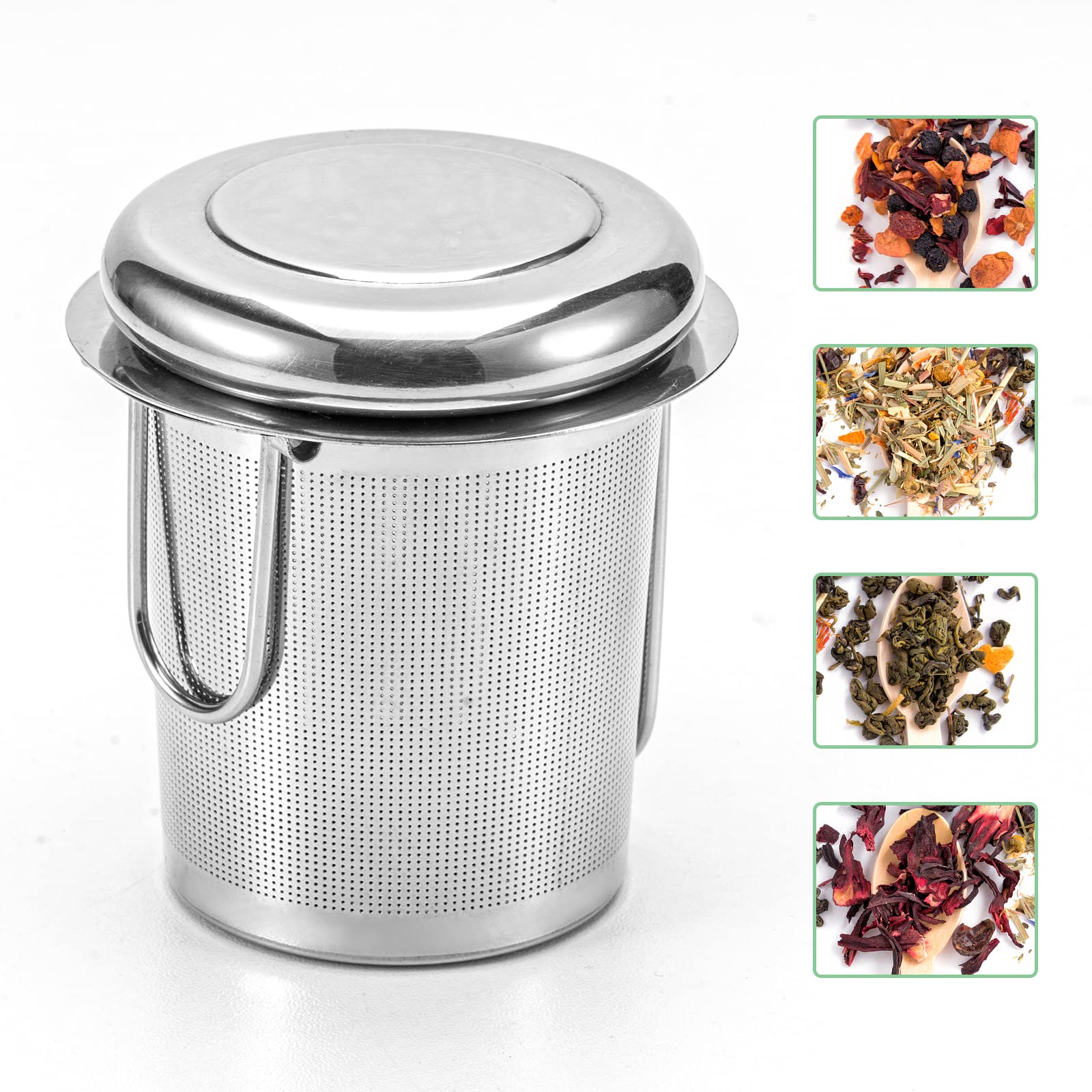 filtre à thé, 304 filtre the en acier inoxydable infuseur à thé avec poignée pliable et couvercle pour tasses et théières de différentes tailles (a 2pcs) filtre à thé, 304 filtre the en acier inoxydable infuseur à thé avec poignée pliable et couvercle pour tasses et théières de différentes tailles (a 2pcs)